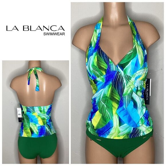 New. La Blanca tropical tankini top. Size 8. Retails $95 - Picture 1 of 6